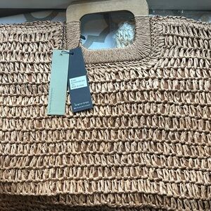 Brave*true weaved handbag tan color new with tags